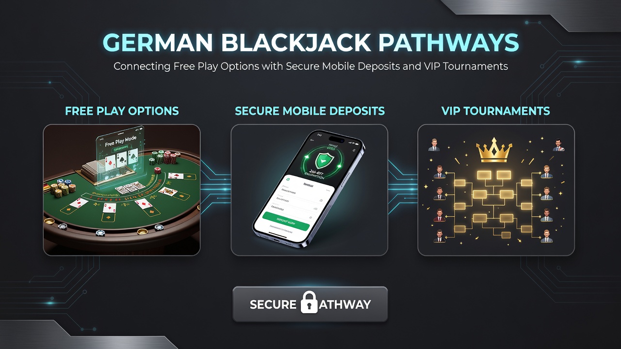 Mobile Blackjack-Schnittstelle mit VIP-Turnier-Übersicht und sicheren Einzahlungsoptionen