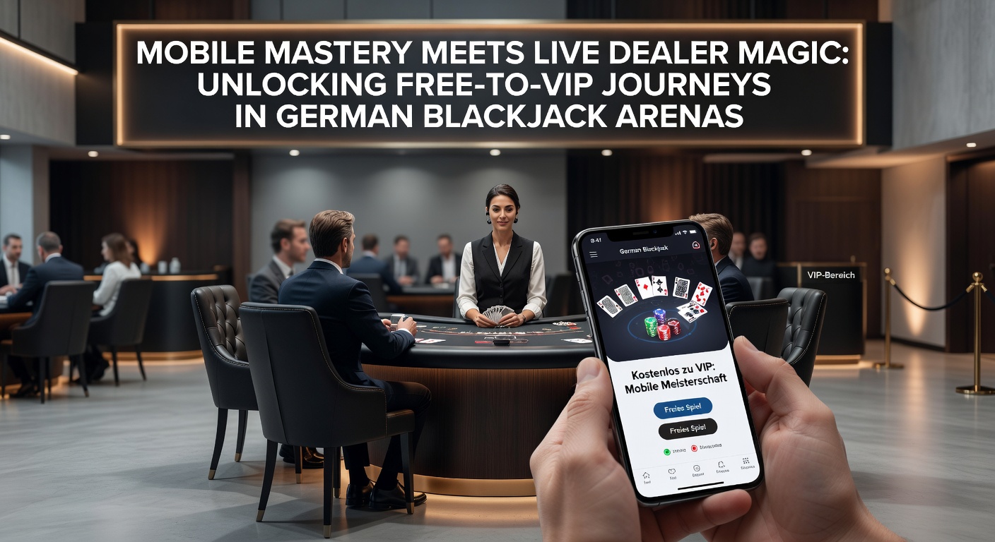 Grafik einer steigenden Treppe von Free-Player zu VIP mit Blackjack-Elementen, Mobile-Geräten und Live-Dealern entlang des Pfads
