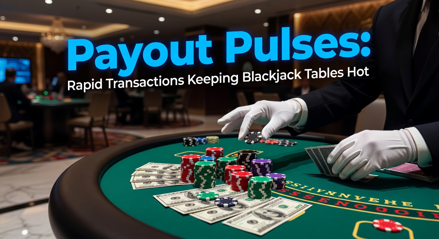 Dynamisches Blackjack-Tisch-Setup mit leuchtenden Bildschirmen und schnellen Transaktionsanzeigen, die den Puls der Action widerspiegeln