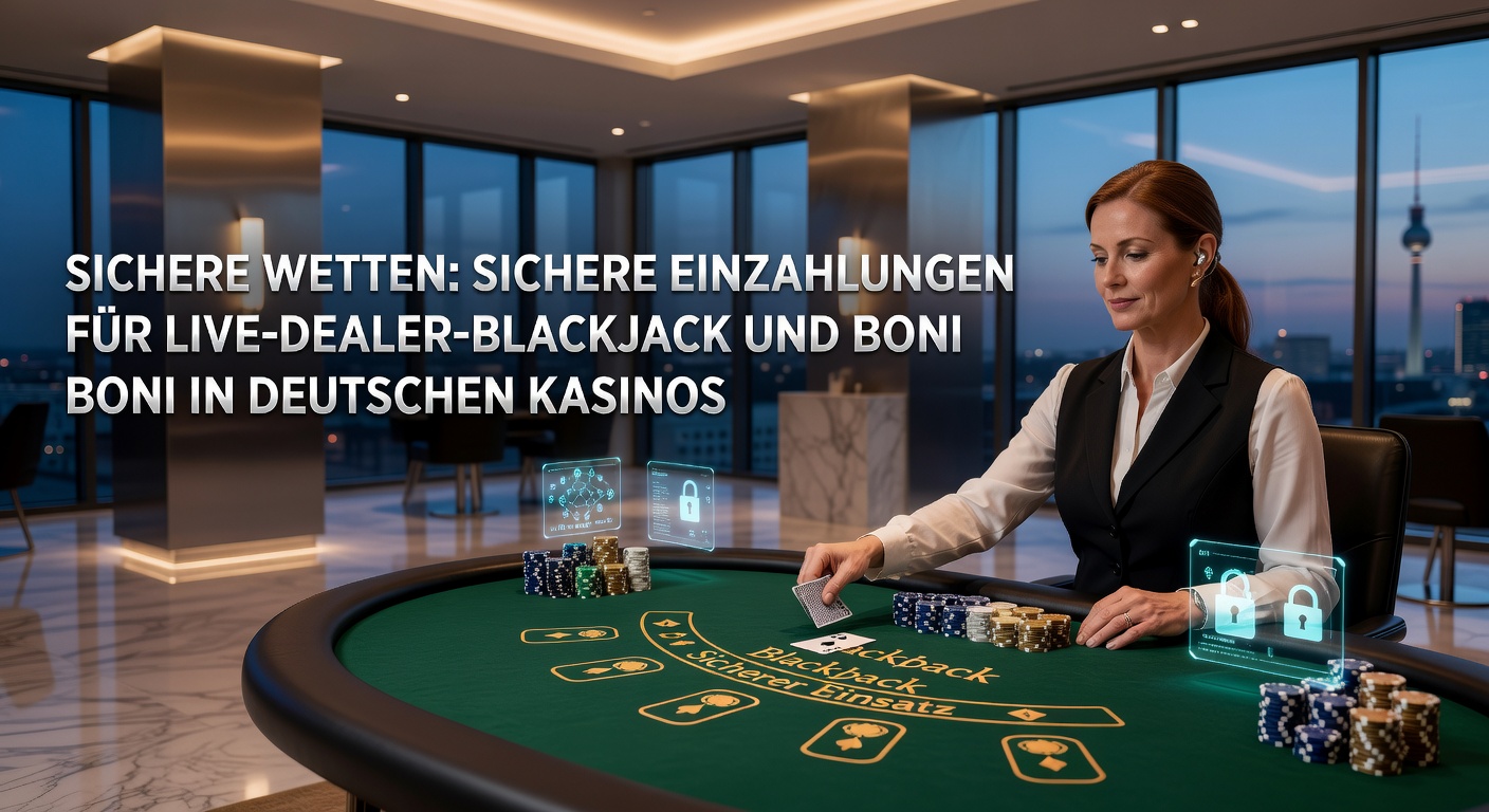 Sichere Einzahlung am Live-Blackjack-Tisch in einem deutschen Online-Casino, mit Zahlungssymbolen und Verschlüsselungsinformationen