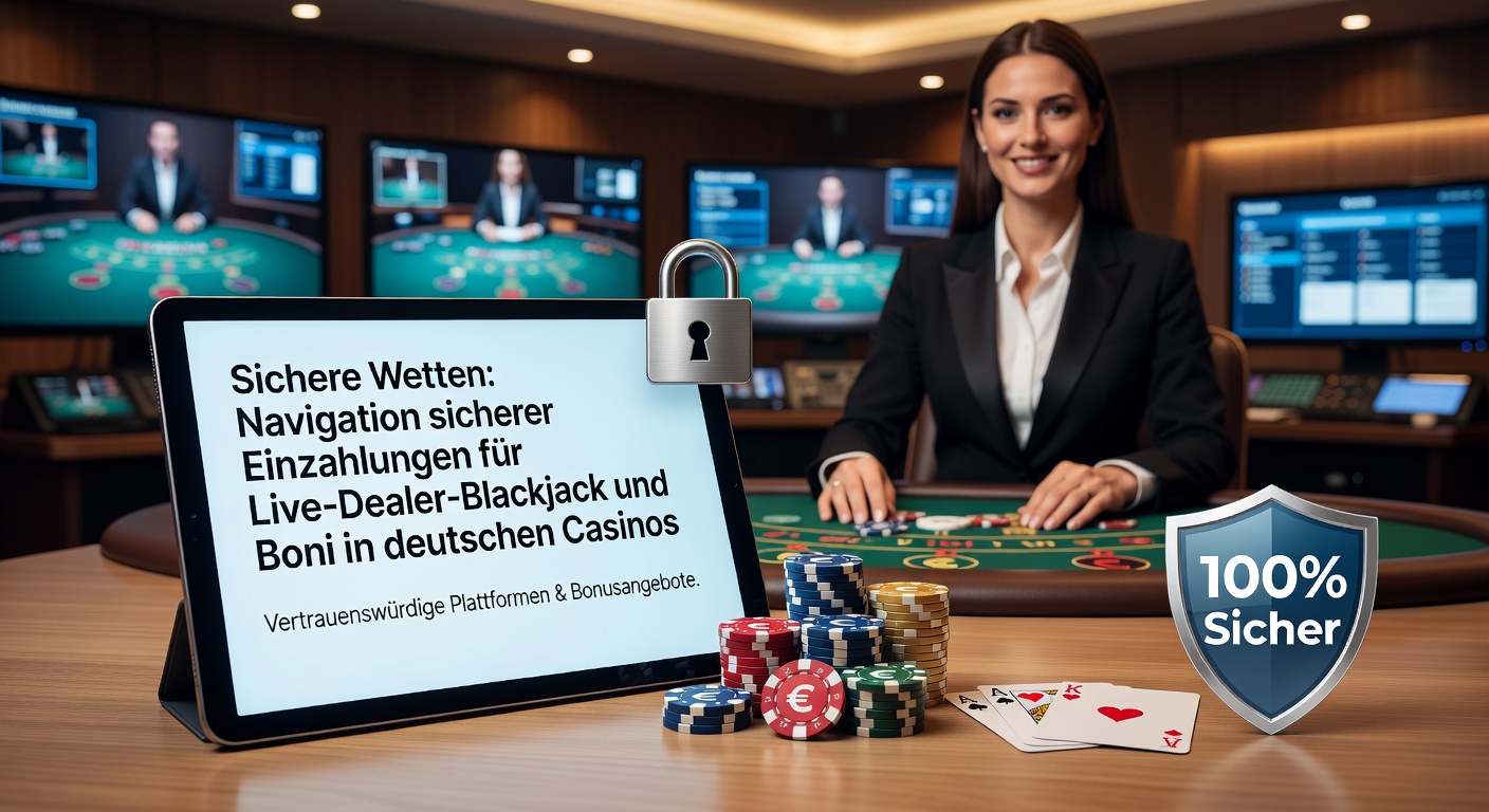 Live-Dealer am Blackjack-Tisch mit Bonus-Symbolen und sicheren Zahlungsoptionen auf dem Bildschirm eines deutschen Spielers