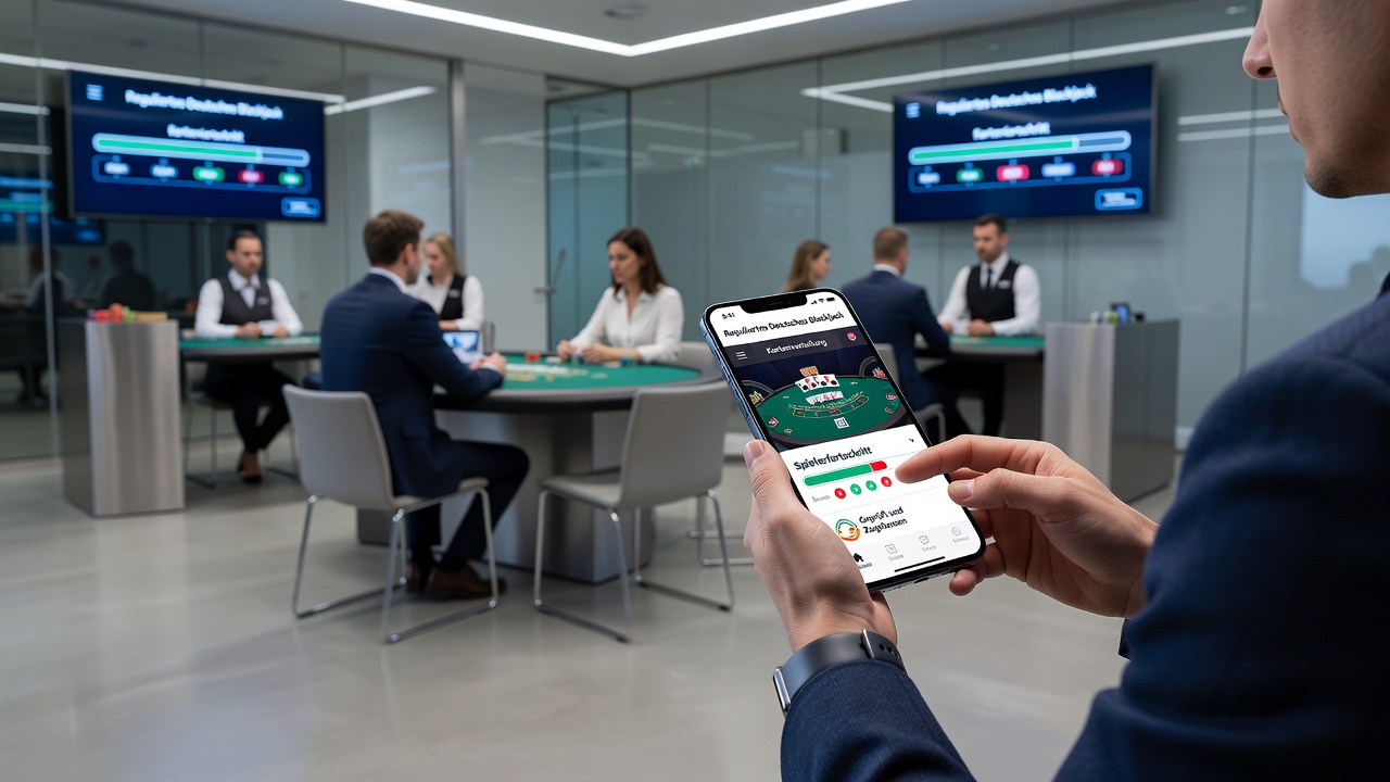 Live-Blackjack-Tisch mit VIP-Spielern und mobiler App-Integration in einem deutschen Casino
